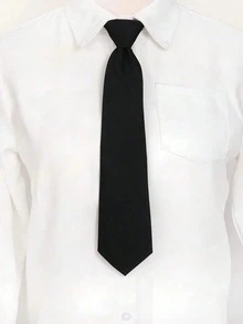 Adjustable Black Elastic Tie, Fashionable Versatile, Minimalist Casual, Suitable For Academic, JK Uniform And Business Shirt Occasions, Unisex, Can Be Paired With School Uniform, Especially Suitable For Men's Business Occasions - Multicolor - View 4