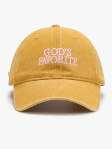 1pc Washed Baseball Cap, Printed With GOD'S FAVORITE, Vintage Dad Hat, Unisex Y2K Street Style Sun Hat, Suitable For Summer Travel And Daily Wear, Men's And Women's Hats Same Style, Suitable For All Seasons Spring Summer Autumn Winter, Perfect Gift For Valentine's Day, Bachelor Party, Father's Day, Mother's Day, Teacher's Day, Back To School, Halloween, Bride, Student, Teacher - A - View 10
