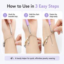 Bracelet Helper Tool Jewelry Assistant Hook – Stainless Steel Necklace Clasp Fastening Tool, Adjustable Jewelry Wear Aid For Bracelets & Necklaces, Easy Wear & Remove, Unisex Gift Gadget - Multicolor - View 5