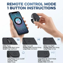 Smart Ring Remote, Bluetooth Page Turner For Reading Apps, Video Scroller, Music Controller, Camera Shutter, Like Button And Volume Control, Built-In 30mAh Battery - View 7