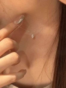 1pc Water Drop Necklace For Women, Suitable For Y2K Party Jewelry Necklace - Gold - View 8