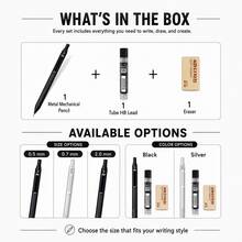 Set Pensil Mekanik Logam, Kit Pensil Gambar 0.5mm/0.7mm/2.0mm, Set Pensil Tulis Presisi dengan Pegangan Anti-Selip untuk Sekolah, Kantor, Menggambar & Penggunaan Teknik - Berbagai gaya - View 3