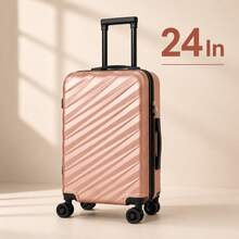 Optional 18/20/24/28 Inch ABS Spinner Wheels; 18 Inch Spinner Wheels Suitable For Carry-On Luggage; Detachable Handle Suitcase Also Available. - Rose Gold - View 9