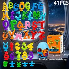 Cute Number/Letter Design, Color Recognition, Letter Recognition, Number Recognition, Window Travel Stress Relief Toy, Perfect Gift For Boys And Girls, Early Education Puzzle Toy For Kids - 15pcs/26pcs/41pcs/60pcs/Set - Multicolor - View 10