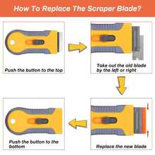 1 Set Of Cleaning Scraper, Kitchen Stove Cleaning Scraper, Glass Scraper Tool, With Additional Steel And Plastic Blades For Removing Stickers, Paper, Food Residue, Paint, And Glue From Ovens And Windows - Multicolor - View 7
