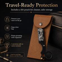 Men's Professional Straight Razor, Barber's Standard Straight Blade Razor Set, Close Shaving - Beard Trimmer, Finger Razor, Includes 10 Razor Blades - Safety Tazor + Blade - View 7