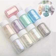 Set Of 9 Bottles Magic Aurora Mica Powder, For Resin Molds, Handmade Materials, Jewelry Making Wax Molding Materials, Coloring Resin, Making Candles And Epoxy Resin, Natural Pigment Powder - 9-color Dye Powder Set - View 1