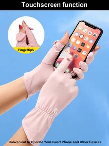 2pcs Ice Silk Fingerless Sunscreen Gloves In Black/Pink/Grey Silver/Lilac. UV-Proof, Non-Slip And Lightweight For Driving And Outdoor Activities. - Multicolor - View 2