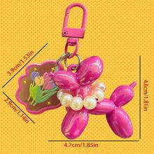 Llavero decorativo con cuentas de cachorro burbuja lindo y anilla en D, 1 pieza - Morado - Ver 3