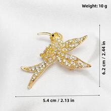 1pc Hollow Full Rhinestone Hummingbird Brooch, Sparkling Crystal Animal Brooch, Women's Suit Shirt Daily Wear Jewelry Gift - Multicolor - View 8
