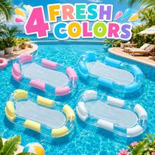 Inflatable Pool Float Lounger, Watermelon Pineapple Transparent PVC Raft Chair, Summer Beach Water Hammock For Pool Party Relaxation - Transparent Floating Bed - View 5