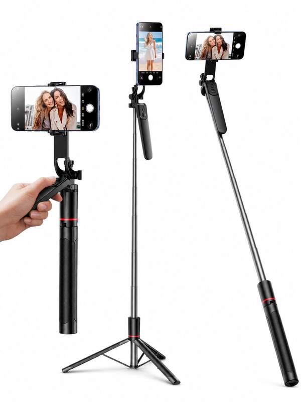 1.8m Extendable Selfie Stick Tripod With Manual Anti-Shake Handle, Wireless Bluetooth Remote, Optional Single/Double Beauty Fill Light, Portable Phone Stand, Suitable For Travel Selfie, Vlog, Live Streaming