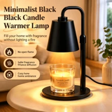 Minimalist Table Candle Warmer Lamp, Wear-Resistant Metal Shade, Full Timing And Brightness Adjustment Features. Perfect Home Ornament, Desirable Gift For Christmas, Graduation And Housewarming Events. - US A Type Plug(110-127V) - View 11