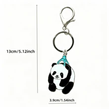 1/2 piezas Llavero de panda de metal lindo, accesorio de coche estilo callejero para el Día de San Valentín, colgante de bolso, regalo creativo de Navidad gótico Y2K escolar, llavero de panda, accesorio de coche, colgante de bolso, regalo para madre, padre, graduación y maestro - Multicolor - Ver 2