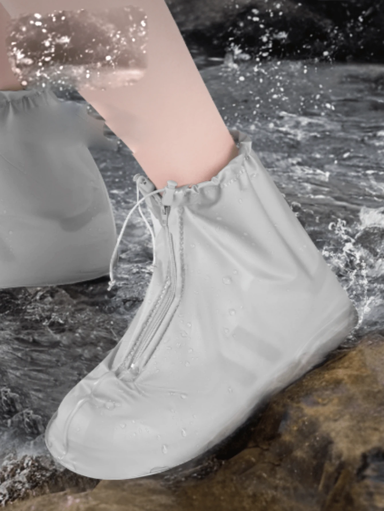 Thickened Wear-Resistant Women's Rain Shoe Covers, Waterproof Non-Slip Men's Rain Shoe Covers, Adult Waterproof Foot Covers, Rain Boots - Multicolor - View 1