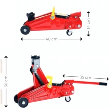 Wagenheber 2T Hellgrau Hydraulischer Rangierwagenheber PKW Autoheber 135-320mm - Rot - Übersicht 3