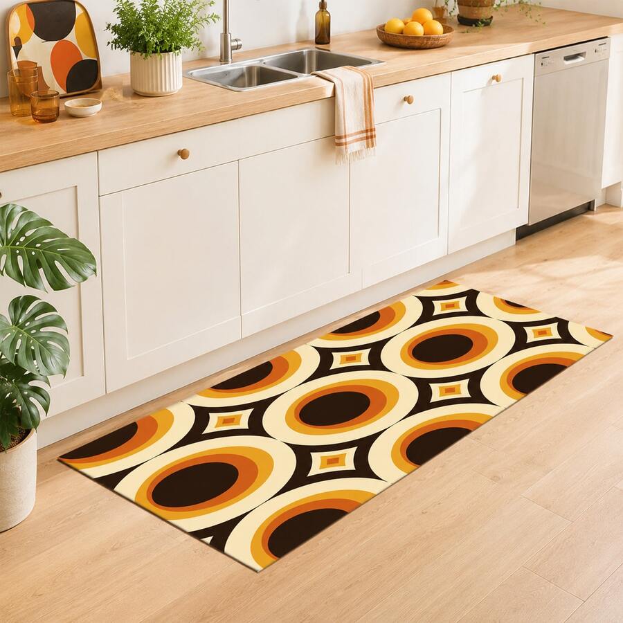 1pc Pattern Printed Long Runner Mat, Home Floor Mat, Doorway Entrance Mat, Indoor Entryway Mat, Bedroom Bedside Mat, Kitchen Mat, Kitchen Long Runner Mat, Suitable For Living Room, Laundry Room, Bathroom - Multicolor - View 1