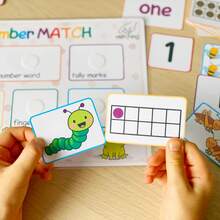 Number Matching Practice Book With 66 Round Dot Task Tracker, 29*21cm, Math Counting, Develops Logical Thinking, Creativity And Hands-On Ability, Suitable For Stress Relief, Family Interaction - Crocodile Counter - View 5