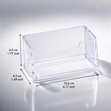 1pc Acrylic Desktop Storage Card Box, Plastic Business Card Holder For Office Supplies, Back To School Season - Multicolor - View 8