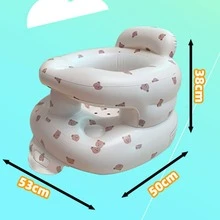3-36 Months Inflatable Booster Seat For Infants, With Guardrail And Built-In Air Pump, Double-Layer Sitting Training Chair, Inflatable Floor Seat With Backrest, Foldable Inflatable Baby Chair, Portable Outdoor Mat, PVC Floor Seat For Sitting Training Only - Multicolor - View 4