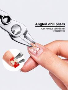 Upgraded Cream White Heavy-Duty Nail Art Rhinestone Remover Pliers, Gemstone & Diamond Decor Wire Cutter With Card Packaging, Multifunctional Comfortable-Grip Manicure Tool For Salon Artists, DIY Home Nail Art, Halloween & Christmas Gifts - Multicolor - View 4