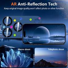 CASECOPS 1pc Blue & Orange Diamond Camera Lens Protector, Compatible With IPhone, Colorful Rhinestone Camera Lens Cover, 9H Tempered Glass With AR Anti-Reflection, Full Coverage 360° All-Around Protection, Shockproof, Scratch-Resistant, Waterproof, Fits Phone Cases, 0.2mm Ultra-Thin Fit, Easy Installation, Decorative Sapphire Coating Camera Protector Film, High-Definition Photo Quality - Colorful Diamond Blue - View 5