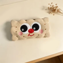 Cartoon Sandwich Plush Pencil Case, Large Capacity Soft Stationery Bag, Kawaii Makeup Storage Pouch For School Office Supplies - Cookie Pencil Case - View 8