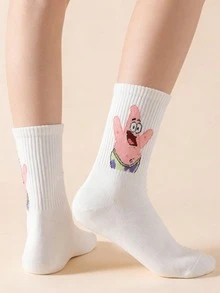 SpongeBob SquarePants 1/4 Pairs Women's Fun Personalized Cartoon Cute Mid-Calf Socks,All-Season,Comfortable,Rich Colors,Suitable For Daily Wear - Multicolor - View 6