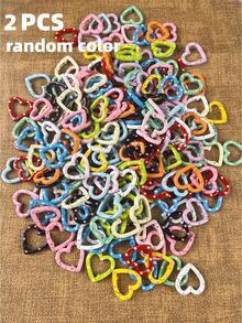 20/10 buah Gesper Cincin Hati Kartun Warna Acak yang Dapat Diatur, Cocok untuk Perhiasan, Pakaian, DIY Liburan, Aksesoris Gantungan Kunci, Lukisan Cakar Kucing - Gantungan kunci berbentuk hati - View 13