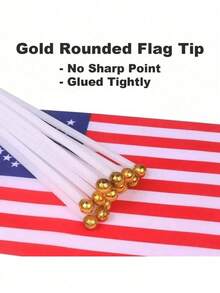 1pc American Flag, Mini Handheld Flag, Polyester Full-Color Tear Resistant Flag, Commemorative Terrace Decoration Outside Patriotic Holiday Courtyard - Color - View 5