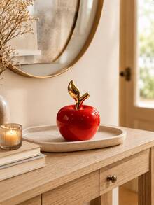 1 Apfel-förmiges kreatives Design Mehrfarbiges Keramik-Ornament, minimalistisch und exquisit Dekoration, geeignet für Schreibtisch, Bücherregal, Nachttisch, Wohnzimmer, Kamin, Büro, Hotel, Feiertage und Partys, auch eine hervorragende Geschenkwahl - 1PC - Übersicht 4