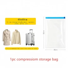 6pcs Roll-Up Travel Vacuum Storage Bags, Lightweight Reusable Space-Saving, Clothing Storage Bags, Suitable For Suitcases Travel Bags Organization, Cruise Trips Home Closet Dual Use, Travel And Home Essential - Clear - View 19