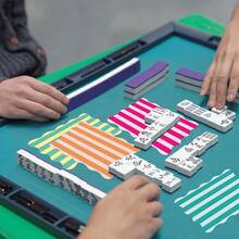 4pcs Colorful Striped Mahjong Shuffler Cards, Thickened PVC Material, Wavy Edges, Fun Game Accessory, Used For Mixing Mahjong Tiles, Fun Mahjong Gift For Couples - View 5