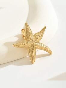 1/3pcs Gold Shell & Starfish Hair Clips, Suitable For Women And Girls, Ocean Conch Hair Sticks, Vintage French Metal Side Hair Clips, Mermaid Beach Hair Accessories - Gold - View 7
