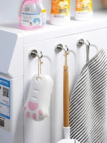 1/5/10/20pcs Heavy Duty Strong Magnetic Hooks, No Drilling Required, Can Hang Magnets And Adhesives, No Nails Needed For Hanging, Suitable For Refrigerator, Kitchen, Grill, Garage And Storage Space. Damage Free Wall Magnetic Hooks, Heavy Duty Magnetic Hooks, Refrigerator Fishing Magnet Nails, Ultra-Strong Magnetic Hooks. - Silver - View 8