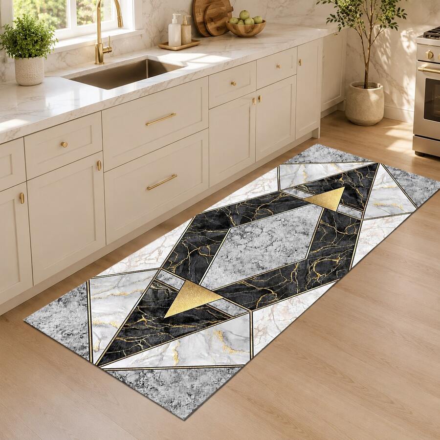 1pc Vintage Pattern Printed Long Runner Rug, Home Floor Mat, Entryway Doormat, Indoor Entrance Mat, Bedroom Bedside Rug, Kitchen Runner Mat, Suitable For Living Room, Laundry Room, Bathroom - Multicolor - View 1