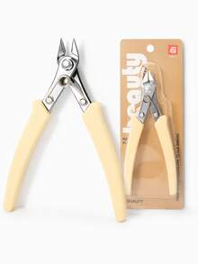 Upgraded Cream White Heavy-Duty Nail Art Rhinestone Remover Pliers, Gemstone & Diamond Decor Wire Cutter With Card Packaging, Multifunctional Comfortable-Grip Manicure Tool For Salon Artists, DIY Home Nail Art, Halloween & Christmas Gifts - Multicolor - View 9
