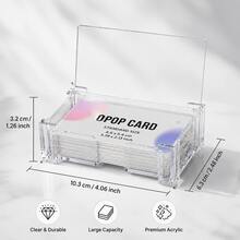 1pc Acrylic Desktop Storage Card Box, Plastic Business Card Holder For Office Supplies, Back To School Season - Multicolor - View 9
