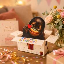 Fun Birthday 3D Pop-Up Card - Humorous 3D Animal Character Design, Comes With Colorful Paper, Suitable For Birthday, Anniversary, Mother's Day, Father's Day, Home Decor And Team Invitation, Gift Card, Colorful 3D Card - View 5
