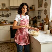 Women's Apron, Vintage Ruffle Trim Pleated Cooking Apron With 1 Pocket Design, Suitable For Baking, Grilling, Gardening Or Chef Work. Mother's Day Gift, Women's Gift - Multicolor - View 8
