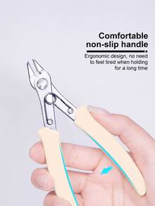 Upgraded Cream White Heavy-Duty Nail Art Rhinestone Remover Pliers, Gemstone & Diamond Decor Wire Cutter With Card Packaging, Multifunctional Comfortable-Grip Manicure Tool For Salon Artists, DIY Home Nail Art, Halloween & Christmas Gifts - Multicolor - View 3