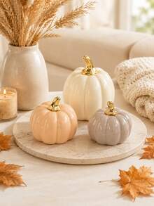 Autumn Pumpkin Decoration Set, Halloween And Thanksgiving Fall Table Centerpiece, Fall Home Decor, Bookshelf, Fireplace, And Coffee Table Decor, Rustic Country Cozy Room Ornament, Festive Seasonal DecorationHome Decor Ornaments, Halloween Decor - A - View 4
