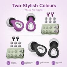 35dB Sleep Noise Reduction Earplugs, Reusable Noise Cancelling Earplugs For Snoring, Side Sleeping And Travel, Soft Silicone, Hearing Protection. Suitable For Concerts, Studying, Working, Airplane, 6 Earplugs - 35dB Sleep Noise Reduction - View 2