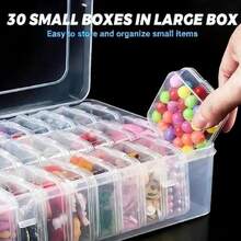1/10/15/21/31pcs Multi-Purpose Transparent Plastic Storage Boxes, Mini Clear Bead Storage Containers With Hinged Lids, Rectangular Clear Craft Supply Boxes For Organizing Earrings, Rings, Jewelry And Nail Art Accessories - Multicolor - View 2