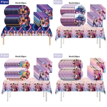 41pcs K-POP Girl Group Theme Party Set, Suitable For 10 People, Disposable Birthday Party Tableware, Including Plates, Cups And Napkins. Holiday Decoration Supplies, Suitable For Camping, Picnic, Backyard BBQ And Party Decoration, Also Ideal Decoration For Halloween, Christmas And Party, And A Great Surprise Gift For Fans. - Multicolor - View 1