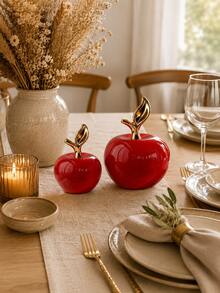 1 Apfel-förmiges kreatives Design Mehrfarbiges Keramik-Ornament, minimalistisch und exquisit Dekoration, geeignet für Schreibtisch, Bücherregal, Nachttisch, Wohnzimmer, Kamin, Büro, Hotel, Feiertage und Partys, auch eine hervorragende Geschenkwahl - 1PC - Übersicht 6
