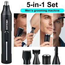 MIGUAN 4-In-1 Set / 5-In-1 Set Professional Grooming Kit & Single Standalone Trimmer Available, USB Rechargeable Nose & Ear Hair Trimmer, Beard And Eyebrow Trimmer, Men's Personal Care Tools - Ear and Nose Hair Trimmer - View 9