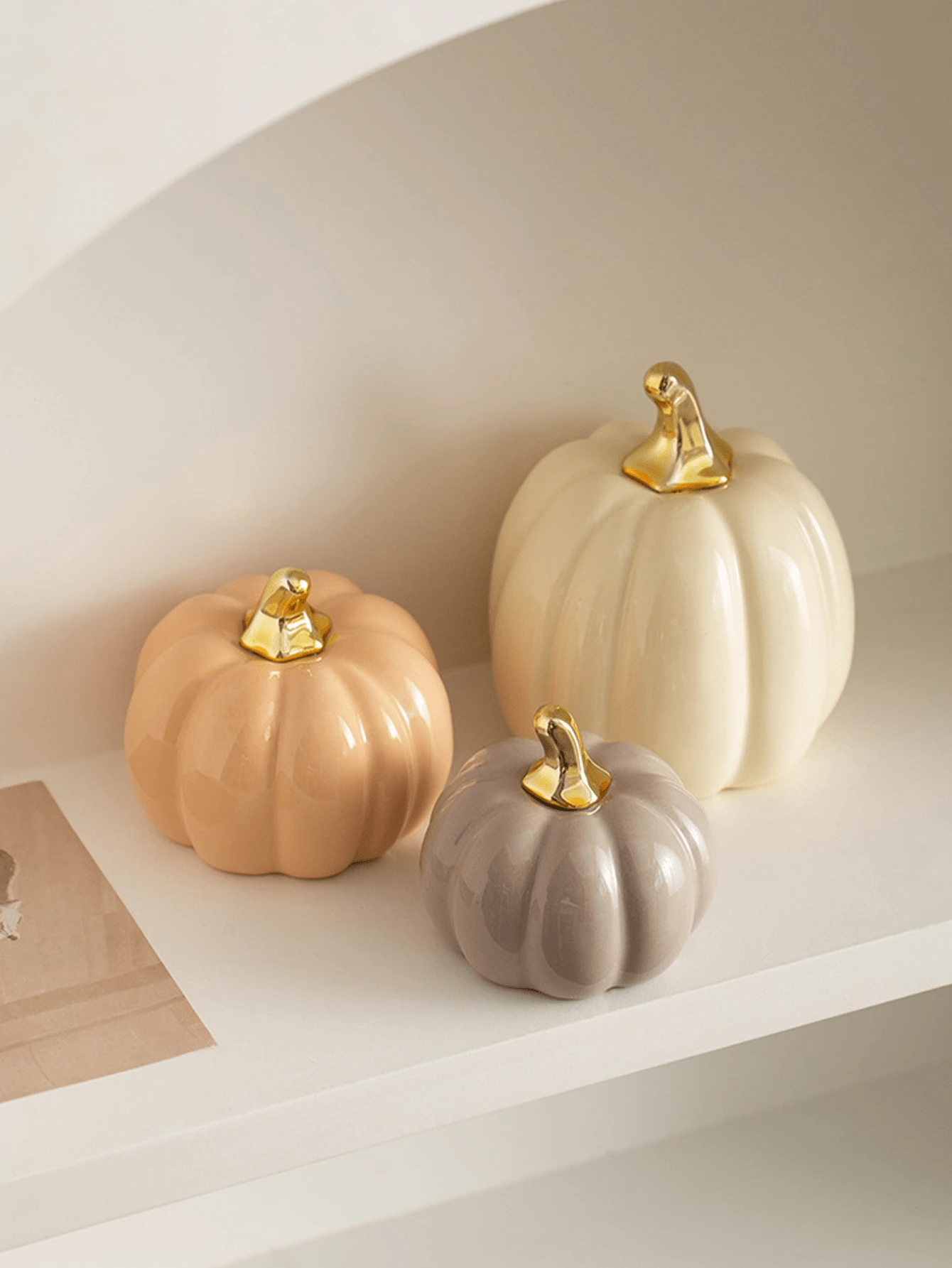 Autumn Pumpkin Decoration Set, Halloween And Thanksgiving Fall Table Centerpiece, Fall Home Decor, Bookshelf, Fireplace, And Coffee Table Decor, Rustic Country Cozy Room Ornament, Festive Seasonal DecorationHome Decor Ornaments, Halloween Decor - A - View 1