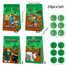Minecraft Candy Bags, Birthday Party Gift Bags, Wrapping Paper Bags, Popcorn Bags - Multicolor - View 7