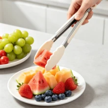 Healthy Stainless Steel & Silicone BBQ Tongs, Heat-Resistant Anti-Scald Wear-Resistant Kitchen Tongs, Smooth Non-Scratch Grip, Suitable For Steak, BBQ, Baking, Salad, Indoor Kitchen And Outdoor BBQ Party, Multi-Functional Reusable Cooking Tool - Multicolor - View 2